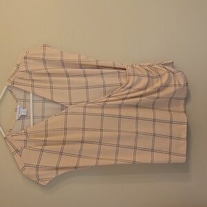 Liz Claiborne Women's Short Sleeve Blouse, Light Pink Pattern, Small